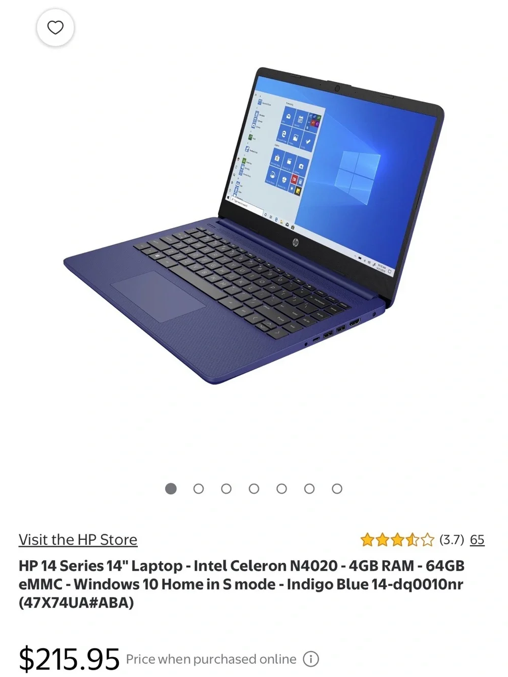 HP laptop blue